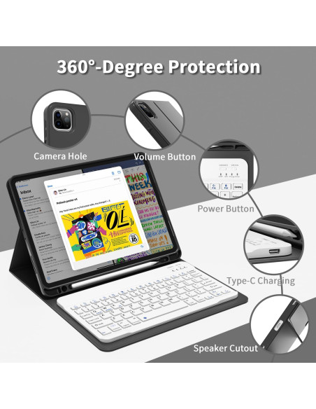 Funda de teclado Bluetooth GKABXY para iPad Pro 11" 2018-2022