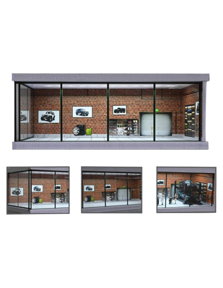 Modelo de Garaje Diorama 1:43 PVC con Iluminación LED