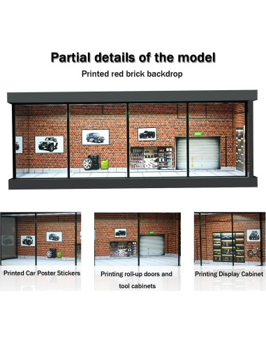 Modelo de Garaje Diorama 1:43 PVC con Iluminación LED