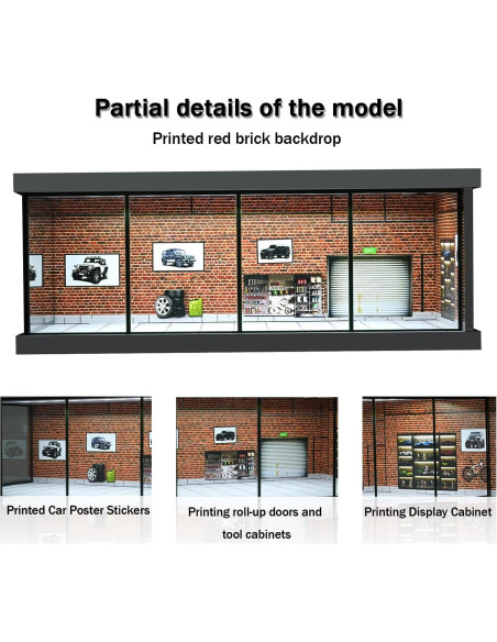 Modelo de Garaje Diorama 1:43 PVC con Iluminación LED