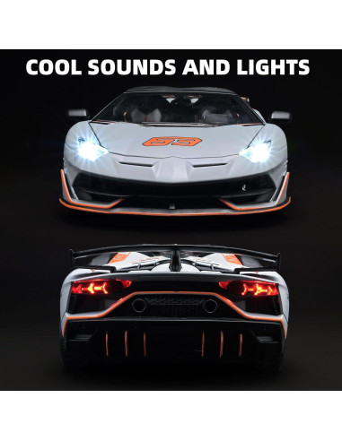 Coche de Juguete Lambo SVJ 63 OANMYJJO Metal 1:18 con Luz y Sonido