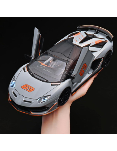 Coche de Juguete Lambo SVJ 63 OANMYJJO Metal 1:18 con Luz y Sonido