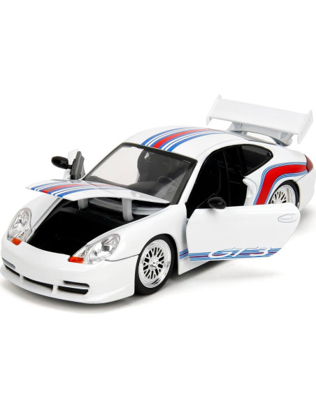 Coche Die-Cast 1:24 Porsche 911 GT3 Jada Toys Blanco/Rayas Rojas Coche Die-Cast 1:24 Porsche 911 GT3 Jada Toys Blanco/Rayas Rojas