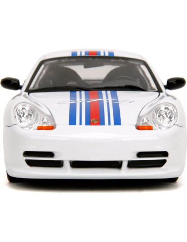 Coche Die-Cast 1:24 Porsche 911 GT3 Jada Toys Blanco/Rayas Rojas