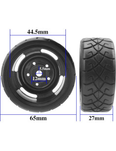 Neumáticos y Llantas RC 1/10 ShareGoo 65mm Caucho y Plástico 2