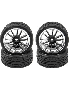 Ruedas de Neumáticos de Goma 12 Radios 12 mm HIRCQOO 1/10 2