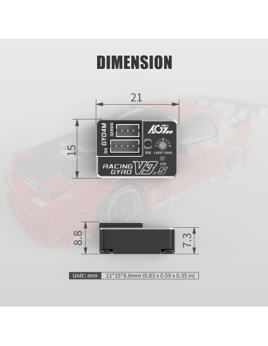 Giroscopio AGFRC GY04M V3.5 para Drift RC - 4g Alta Precisión