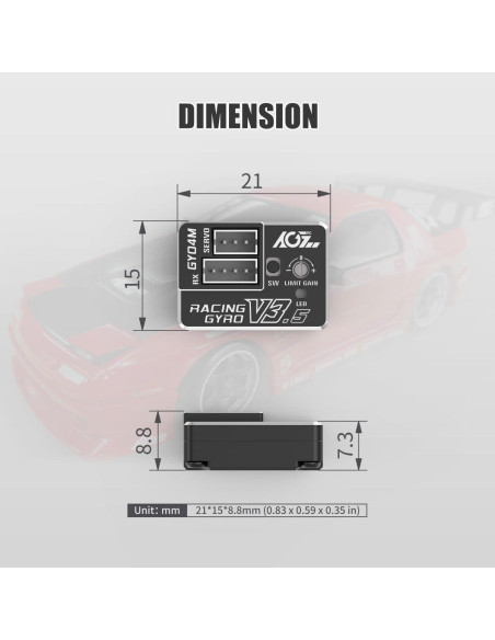 Giroscopio AGFRC GY04M V3.5 para Drift RC - 4g Alta Precisión
