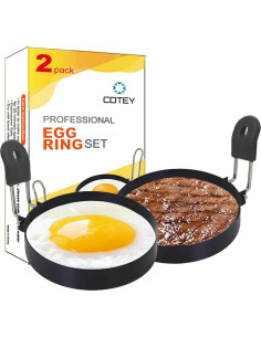 Set de 2 Anillos para Huevos COTEY de Acero Inoxidable 9 cm 2