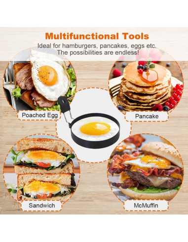 Set de 2 Anillos para Huevos COTEY de Acero Inoxidable 9 cm