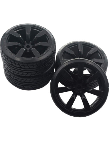 4 Llantas de Plástico Duro ShareGoo 62mm para Autos RC Drift