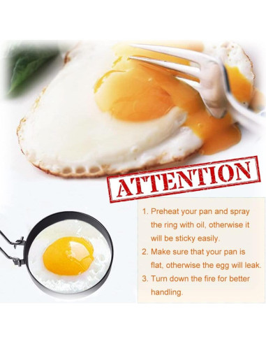 Set de 2 Anillos para Huevos COTEY de Acero Inoxidable 9 cm