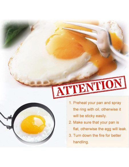 Set de 2 Anillos para Huevos COTEY de Acero Inoxidable 9 cm