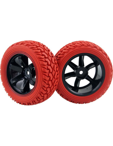 Llantas y Ruedas RC 1:10 LAFEINA 701A Caucho 75mm Rojo