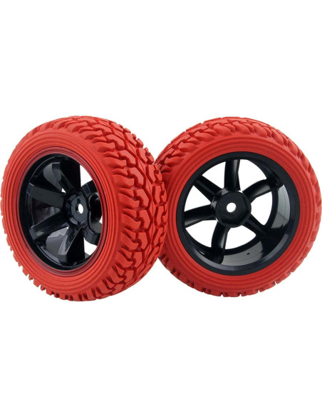 Llantas y Ruedas RC 1:10 LAFEINA 701A Caucho 75mm Rojo