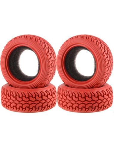 Llantas y Ruedas RC 1:10 LAFEINA 701A Caucho 75mm Rojo