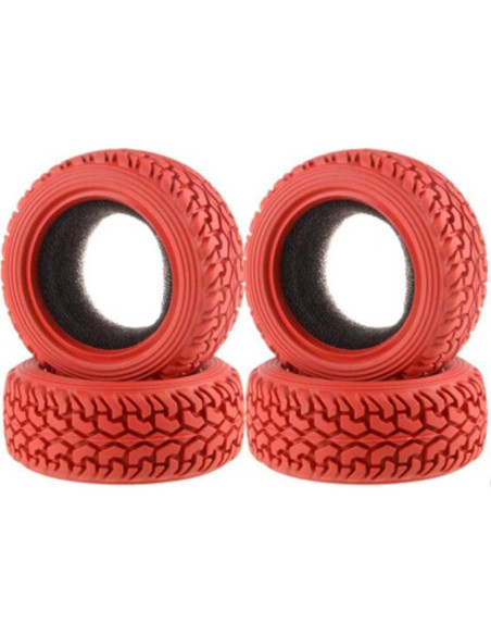 Llantas y Ruedas RC 1:10 LAFEINA 701A Caucho 75mm Rojo