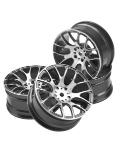 4 Llantas de Metal 12mm HIRCQOO para Coche RC 1/10 - Negro