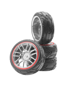 Llantas y Neumáticos RC 1/10 ShareGoo 66mm 14-Habitos Rojo