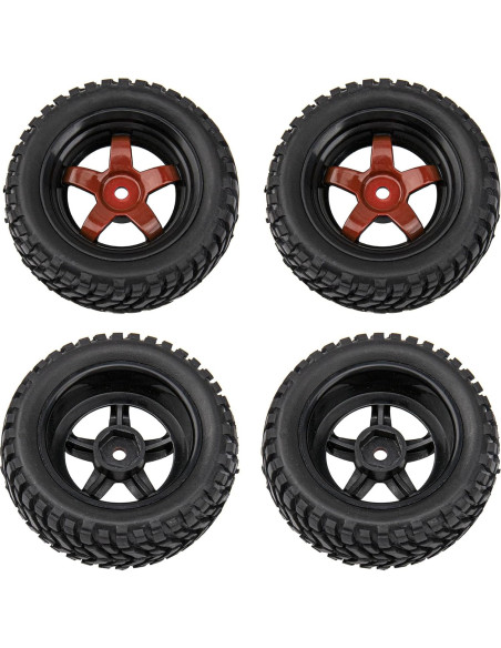 Neumáticos de goma 75mm y llantas plásticas 12mm HIRCQOO