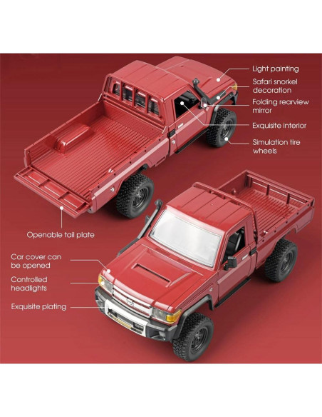 Camión RC 4x4 Toyota LC79 MN-82 Todo Terreno 1/12 Control Remoto