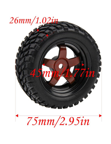 Neumáticos de goma 75mm y llantas plásticas 12mm HIRCQOO