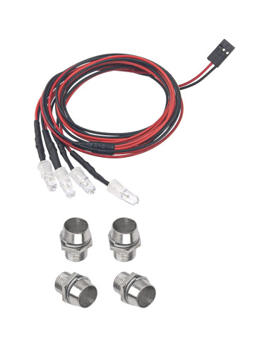 2 Faros LED HIRCQOO 4LED Azules para Coche RC 1/10 1/12