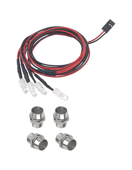 2 Faros LED HIRCQOO 4LED Azules para Coche RC 1/10 1/12