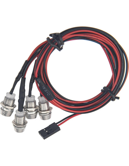 2 Faros LED HIRCQOO 4LED Azules para Coche RC 1/10 1/12