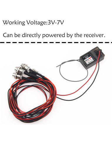 2 Faros LED HIRCQOO 4LED Azules para Coche RC 1/10 1/12