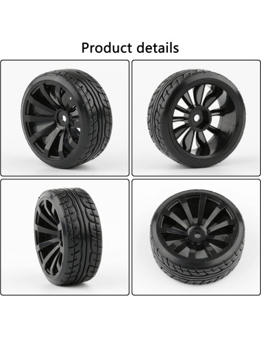 4 Ruedas y Neumáticos Drift 1/10 Rchobbytop 62mm 12mm Hex