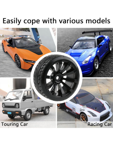 4 Ruedas y Neumáticos Drift 1/10 Rchobbytop 62mm 12mm Hex