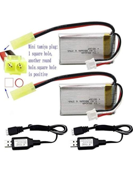 Batería Recargable Li-Po 7.4V 850mAh Blomiky para Coche RC 1/18 Batería Recargable Li-Po 7.4V 850mAh Blomiky para Coche RC 1/18