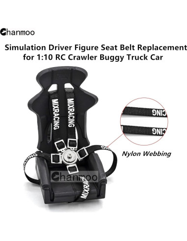 Cinturón de Seguridad para Coche RC 1/10 Chanmoo - Negro