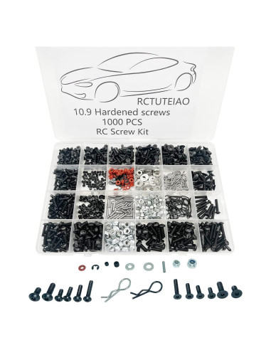 Kit de Tornillos RC 1000pcs M3 M4 Xerial para Coche Escala 1:8 1:10