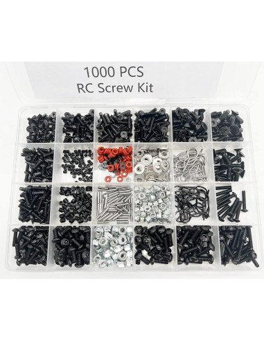 Kit de Tornillos RC 1000pcs M3 M4 Xerial para Coche Escala 1:8 1:10