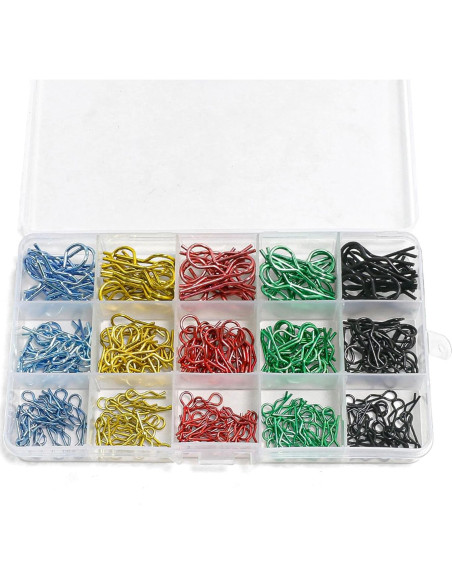 260 Clips Universales de Carrocería RC Acero Inoxidable 3 Tamaños