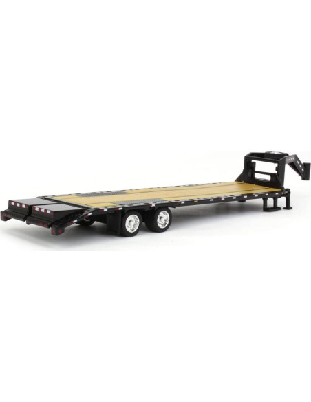 Remolque Gooseneck 1:64 Greenlight 30390 Negro con Rayas Rojas