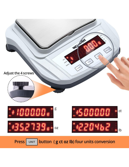 Balanza Analítica Digital WELLiSH 2000g/0.01g Alta Precisión
