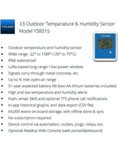 YoLink X3 Higrómetro y Termómetro con Hub Celular 4G LTE 2