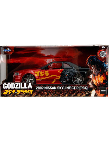Jada Godzilla 2003 Nissan Skyline GTR R34 1:24 Die-Cast
