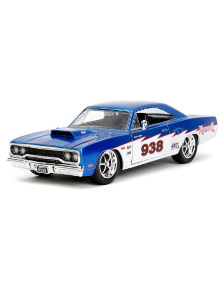 Coche Die-Cast 1:24 Plymouth Roadrunner 1970 Jada Toys Azul/Blanco Coche Die-Cast 1:24 Plymouth Roadrunner 1970 Jada Toys Azul/Blanco