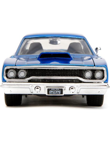 Coche Die-Cast 1:24 Plymouth Roadrunner 1970 Jada Toys Azul/Blanco Coche Die-Cast 1:24 Plymouth Roadrunner 1970 Jada Toys Azul/Blanco