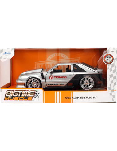 Coche Die-cast Jada Toys 1989 Ford Mustang GT 1:24 Plata