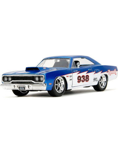 Coche Die-Cast 1:24 Plymouth Roadrunner 1970 Jada Toys Azul/Blanco
