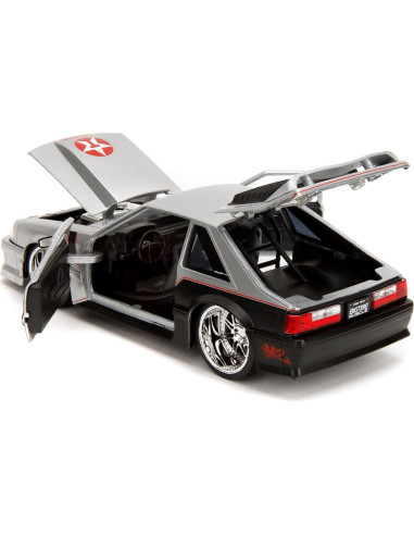 Coche Die-cast Jada Toys 1989 Ford Mustang GT 1:24 Plata