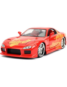 Coche de metal Jada Toys Mazda RX-7 1:24 Naranja para coleccionistas 2