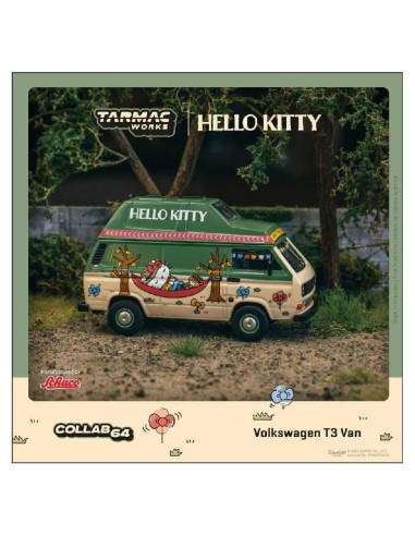 Modelo de Coche Tarmac Works VW T3 Camper Van 1:64 Beige Verde