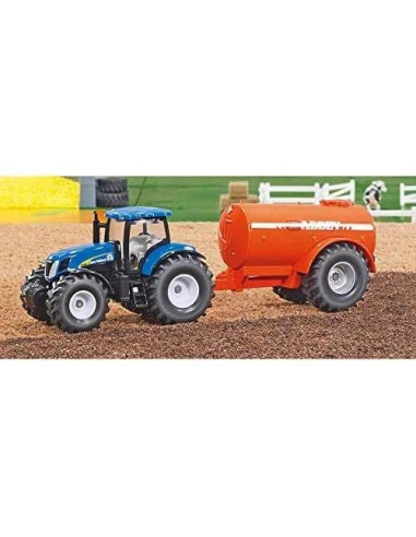 Tractor Siku 1945 New Holland con Tanque de Eje Simple 1:50