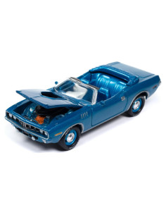 Coche Diecast Johnny Lightning 1971 Plymouth Barracuda Azul